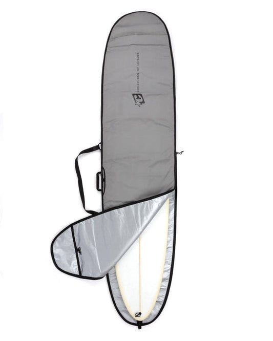 CREATURES OF LEISURE LONGBOARD ICON LITE SURFBOARD BAG - SILVER BLACK(Creatures Longboard Icon Silver Black)