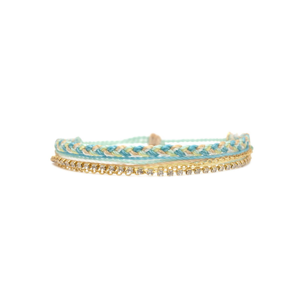 PURA VIDA LAGUNA STRING AND CHAIN GOLD BRACELET(Pura Vida Laguna String And Chain Gold Bracelet)