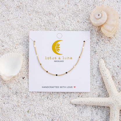  LOTUS & LUNA GOLD CHAIN NECKLACE(Lotus Luna Gold Chain Necklace)