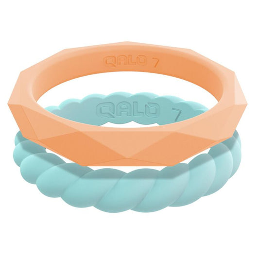  QALO WOMEN'S STACKABLE "L" SILICONE RING(Qalo Womens Stackable L Silicone Ring)