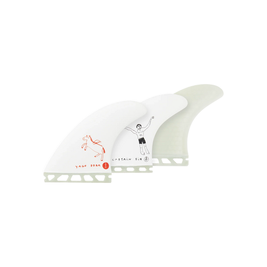  CAPTAIN FIN CO. YAGO DORA 3 FIN LARGE WHITE(Captain Fin Co Yago Dora 3 Fin Large White)