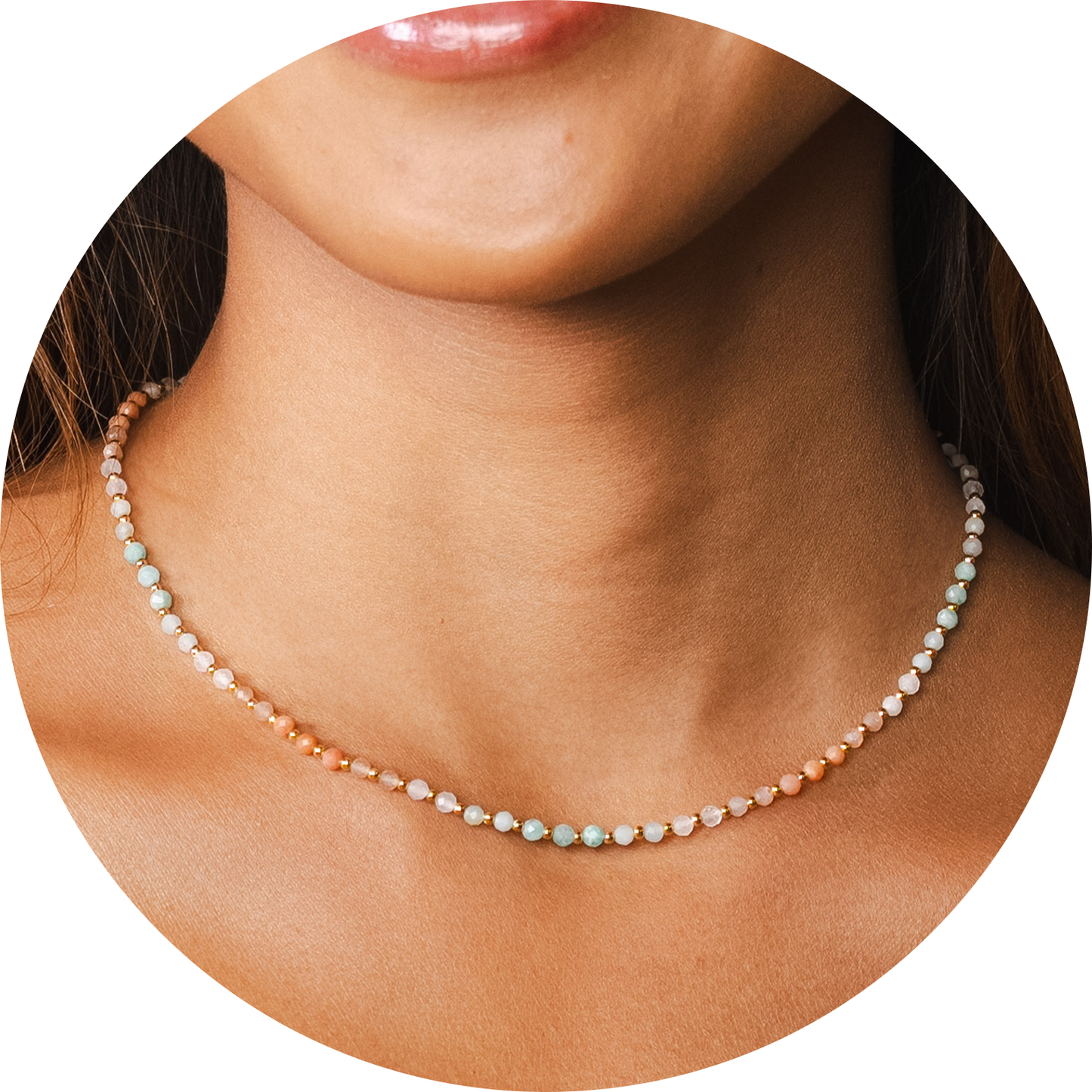  LOTUS & LUNA 3MM HEALING NECKLACE(Lotus Luna 3mm Healing Necklace)