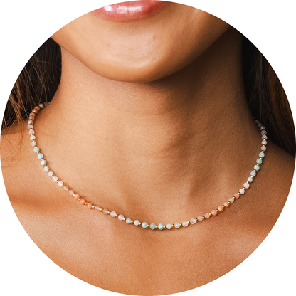  LOTUS & LUNA 3MM HEALING NECKLACE(Lotus Luna 3mm Healing Necklace)