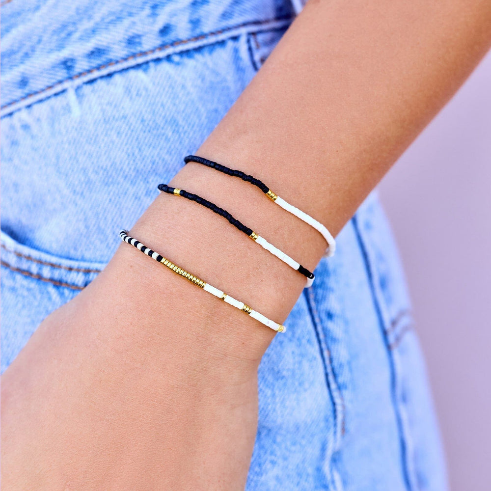  PURA VIDA MIXED SEED BEAD GOLD STRETCH BRACELET(Pura Vida Mixed Seed Bead Gold Stretch Bracelet)