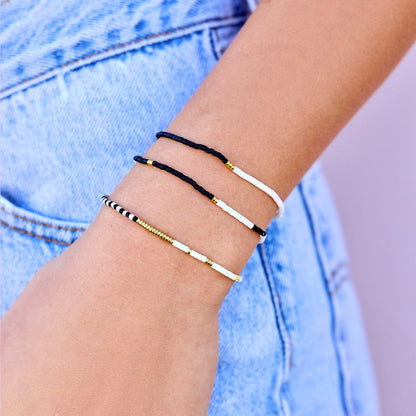  PURA VIDA MIXED SEED BEAD GOLD STRETCH BRACELET(Pura Vida Mixed Seed Bead Gold Stretch Bracelet)