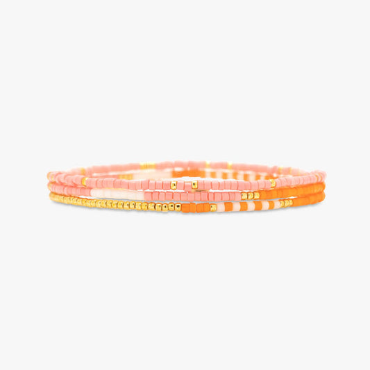  PURA VIDA MIXED SEED BEAD GOLD STRETCH BRACELET(Pura Vida Mixed Seed Bead Gold Stretch Bracelet)