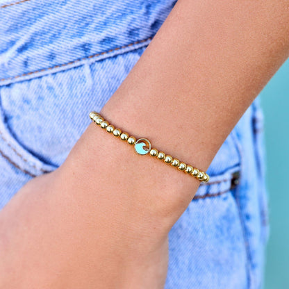  PURA VIDA ENAMEL WAVE BALL BEAD STRETCH BRACELET(Pura Vida Enamel Wave Ball Bead Stretch Bracelet)