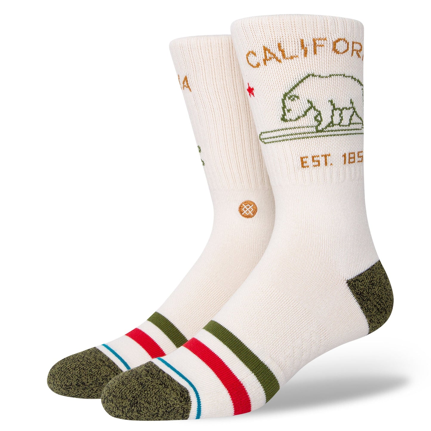  STANCE MEN'S CALIFORNIA REPUBLIC 2 CREW SOCKS(Stance Mens California Republic 2 Crew Socks)