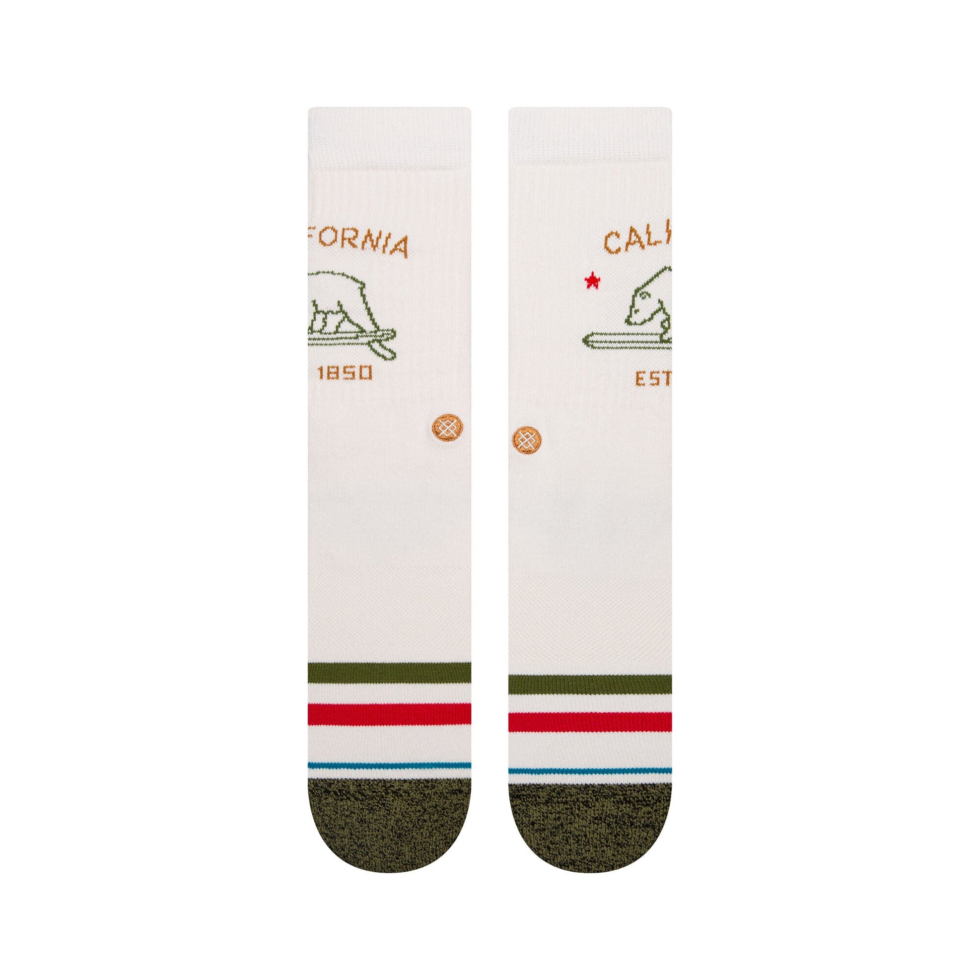  STANCE MEN'S CALIFORNIA REPUBLIC 2 CREW SOCKS(Stance Mens California Republic 2 Crew Socks)