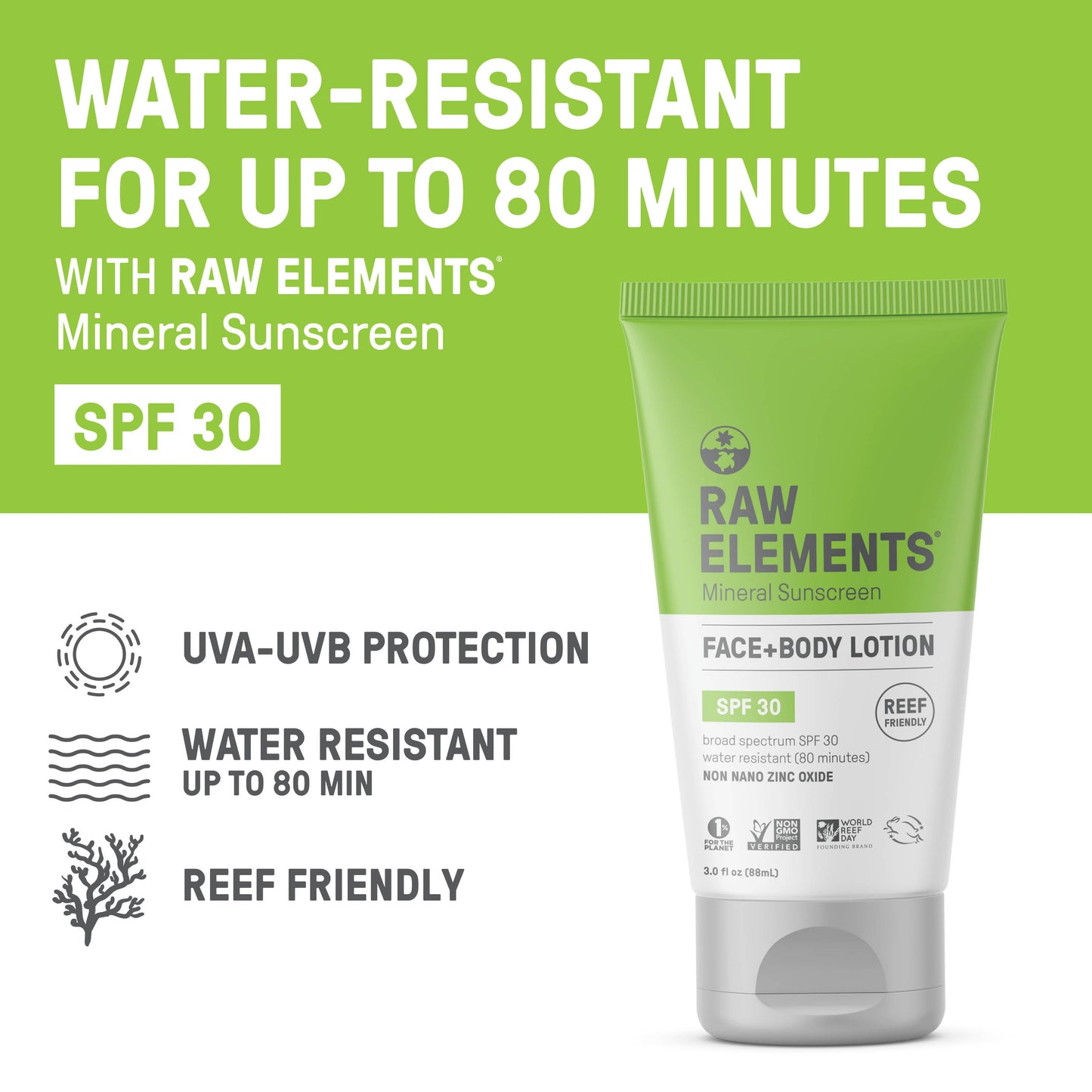  RAW ELEMENTS FACE & BODY TUBE SPF 30+(Raw Elements Face Body Tube Spf 30)