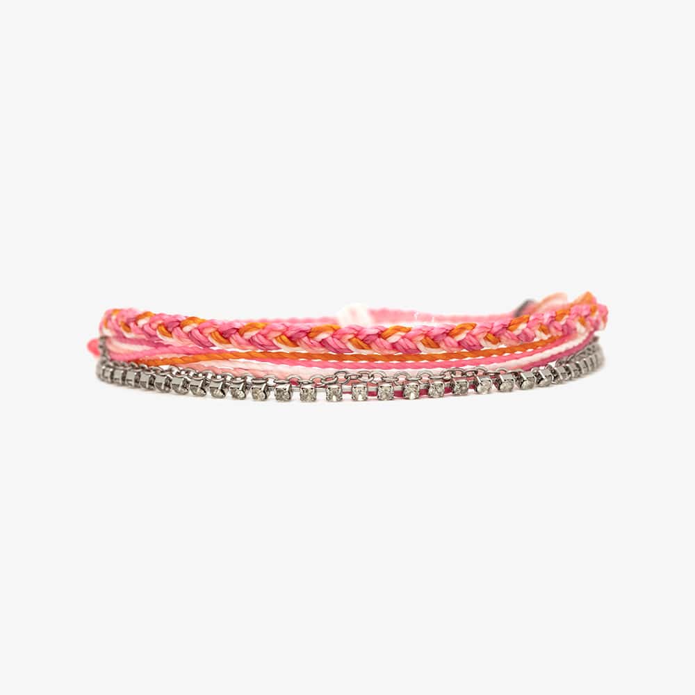  PURA VIDA LAGUNA STRING AND CHAIN SILVER BRACELET(Pura Vida Laguna String And Chain Silver Bracelet)