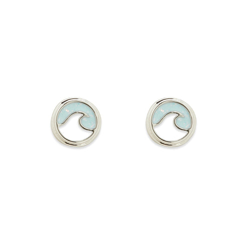  PURA VIDA OPAL ENAMEL WAVE STUD EARRINGS(Pura Vida Opal Enamel Wave Stud Earrings)