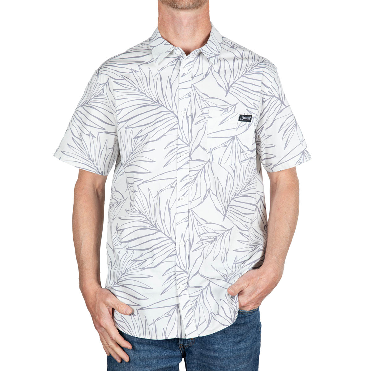  STEWART MAKAHA WOVEN BUTTON-UP SHIRT(Stewart Natural Makaha Woven Button Up Shirt)