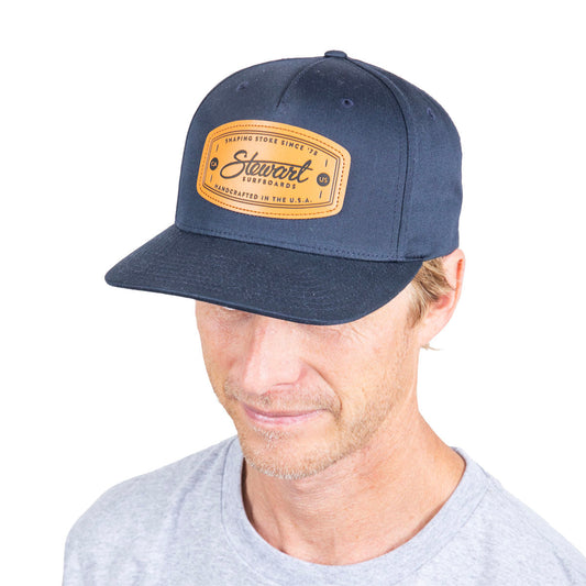  STEWART NAVY LEATHER BADGE ADJUSTABLE HAT(Stewart Navy Leather Badge Adjustable Hat)