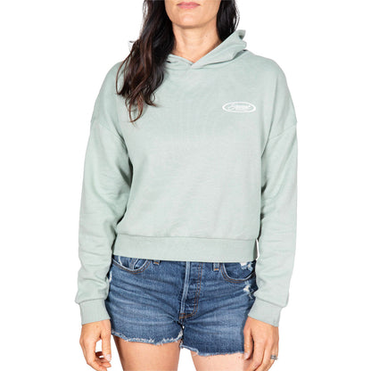  STEWART SURF OVAL WOMEN'S CROP HOODED SWEATSHIRT(Stewart Surf Oval Womens Crop Hooded Sweatshirt)