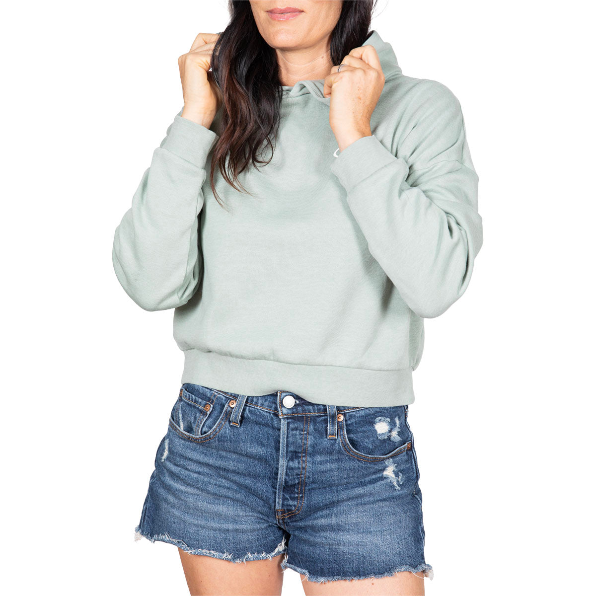  STEWART SURF OVAL WOMEN'S CROP HOODED SWEATSHIRT(Stewart Surf Oval Womens Crop Hooded Sweatshirt)