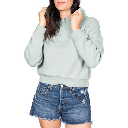  STEWART SURF OVAL WOMEN'S CROP HOODED SWEATSHIRT(Stewart Surf Oval Womens Crop Hooded Sweatshirt)