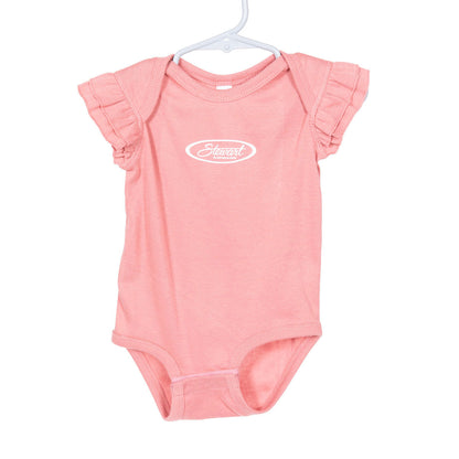  STEWART SURF OVAL GIRLS S/S FLUTTER SLEEVE BABY ONESIE(Stewart Surf Oval Girls S S Flutter Sleeve Baby Onesie)