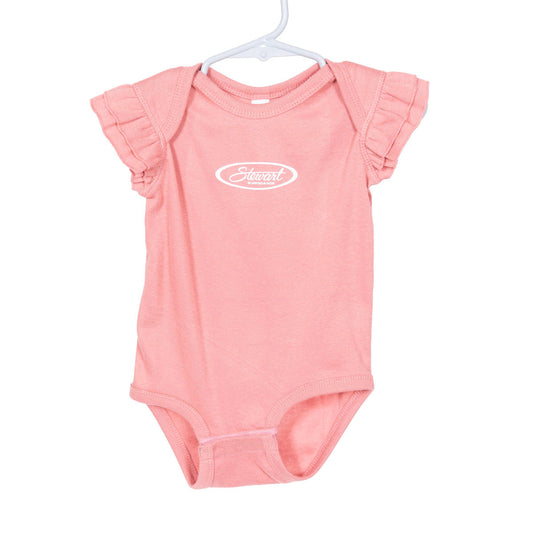  STEWART SURF OVAL GIRLS S/S FLUTTER SLEEVE BABY ONESIE(Stewart Surf Oval Girls S S Flutter Sleeve Baby Onesie)
