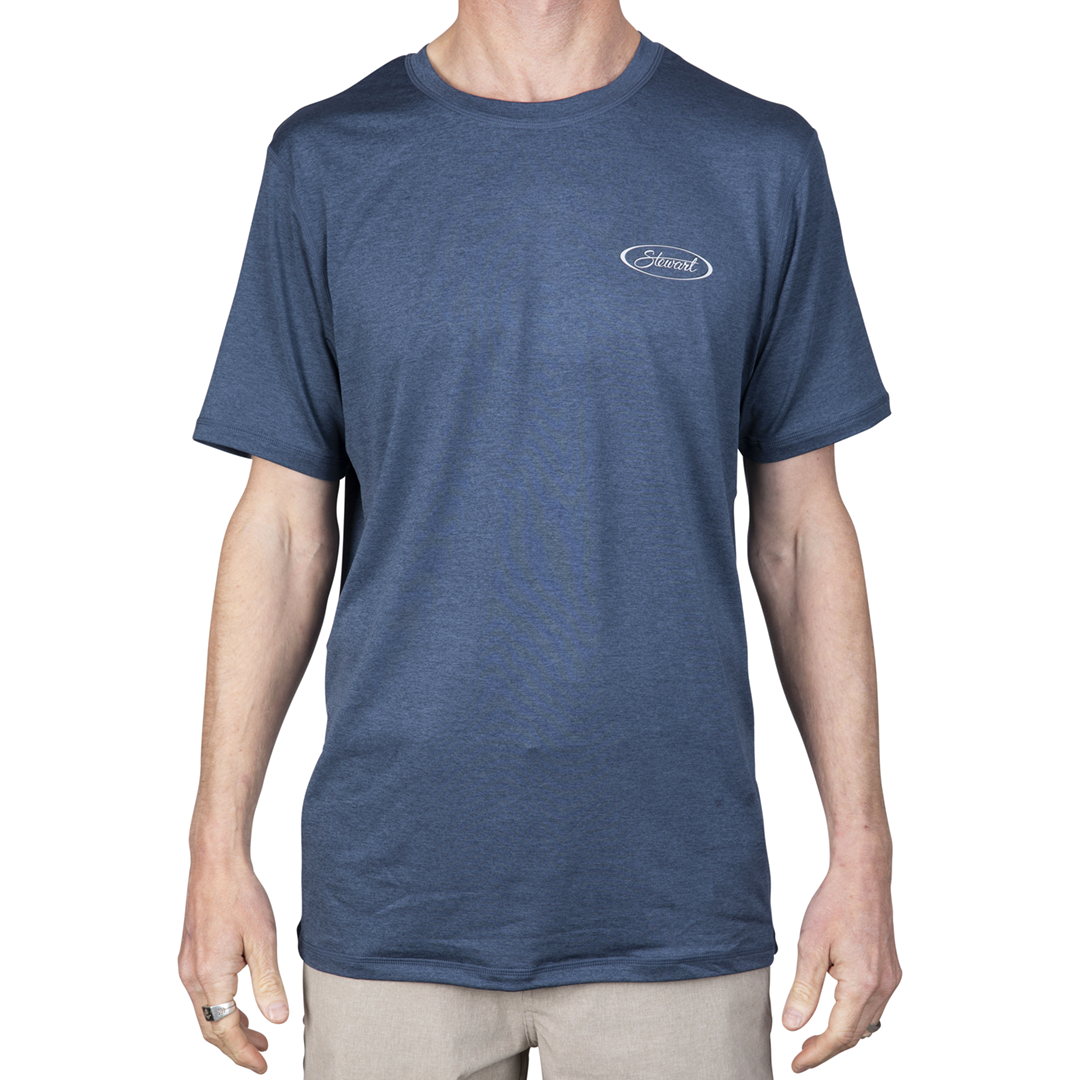  STEWART MEN'S ANTIX S/S TECH UV SURF SHIRT - HEATHER NAVY(Stewart Mens Antix S S Tech Uv Surf Shirt Heather Navy)
