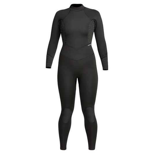  XCEL WETSUITS WOMEN'S AXIS 3/2mm BACK ZIP FULLSUIT BLACK FLORAL(Xcel Wetsuits Womens Axis 3 2mm Back Zip Fullsuit Black Floral)