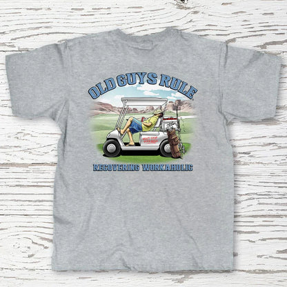  OLD GUYS RULE - RECOVERING WORKAHOLIC T-SHIRT(Copy Of Old Guys Rule Stone Blue Made In Usa T Shirt)